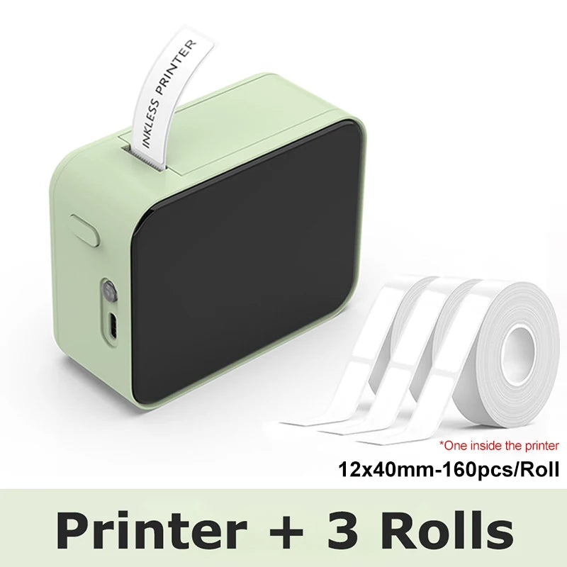 Marklife P15 Mini Bluetooth Thermal Label Maker | Inkless Thermal Label Maker Richie's Green Add 2 Rolls