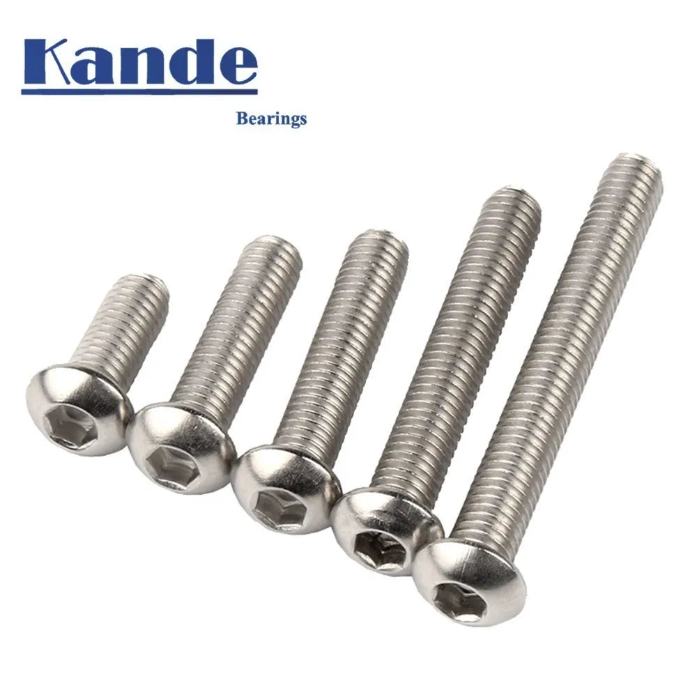 M3–M6 Stainless Steel 304 Hex Socket Button Head Screws 20–50pc Machine Screws Richie's