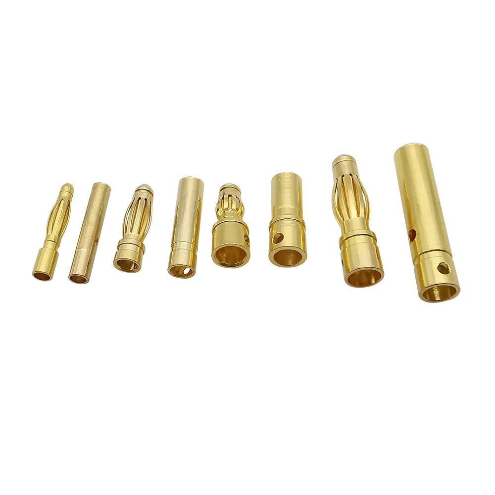 5-Pair Banana Bullet Connectors 2mm–4mm | RC Battery ESC Motor RC Bullet Connector Richie's