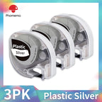 Dymo LetraTag Compatible Label Tapes 91331 for Phomemo P12 5-Pack Label Maker Tape Richie's 3PK Plastic Silver