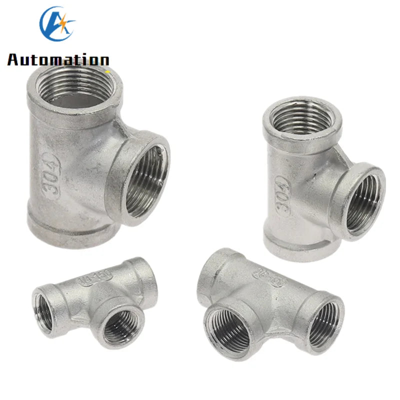 SS 304 Stainless Steel 3-Way Tee Adapter Female BSP Fitting Pipe Tee Fitting Richie's 1-1/4"