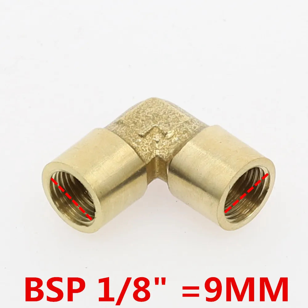 90° Brass Elbow Pipe Fitting F×F 1/8" 1/4" 3/8" 1/2" Thread Brass Pipe Fitting Richie's 01 Female x Female