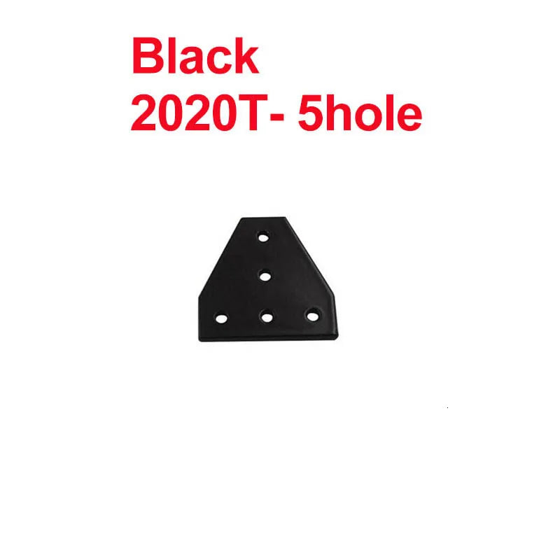 2pcs 5-Hole Corner Bracket for 2020 3030 4040 Aluminum Profile Corner Angle Bracket Richie's 2020TBlack