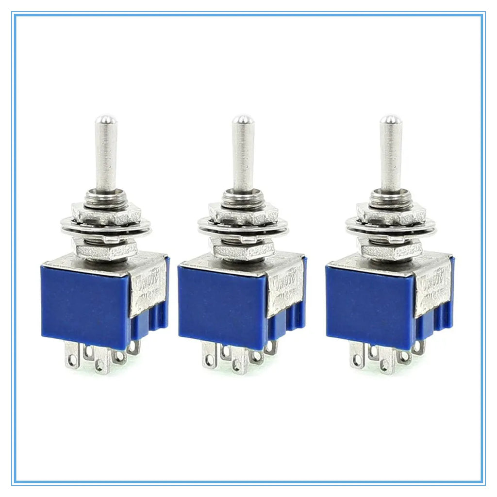 5-Pack DPDT ON-OFF-ON Toggle Switch 6A 125V AC 6-Terminal Toggle Switch Richie's