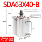SDA63 Compact Pneumatic Air Cylinder 63mm Bore – SDA-B Series Pneumatic Air Cylinder Richie's Stroke 40mm Bore 63mm