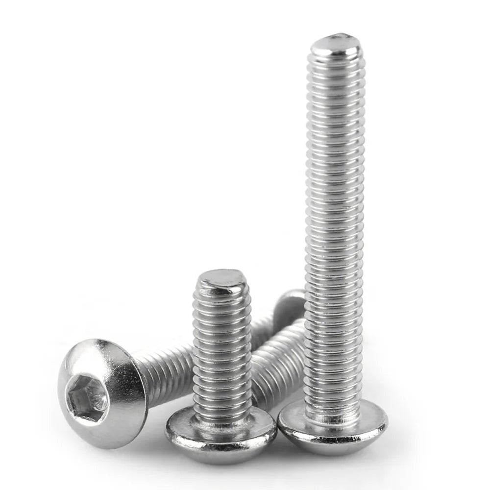 340PCS M3 ISO7380 Button Head Hex Socket Screws Nuts Kit SS304 Screw & Nut Kit Richie's