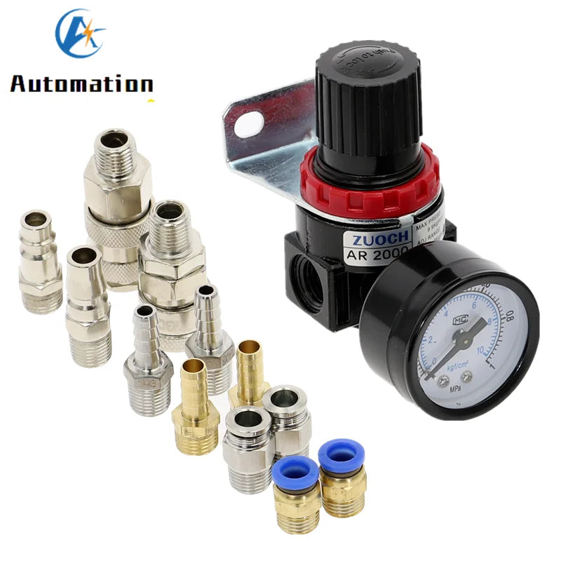 AR2000 1/4" BSP Air Compressor Pressure Regulator Valve Pneumatic Pressure Regulator Richie's