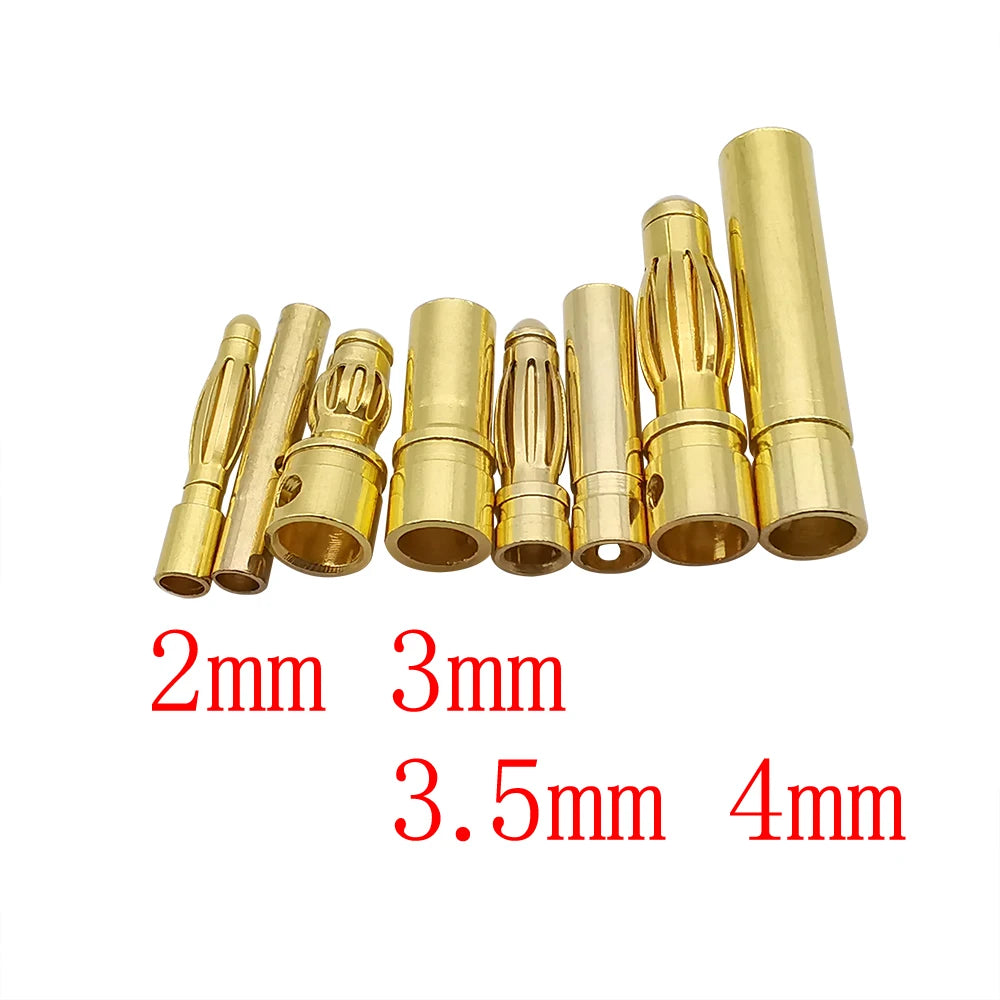 5-Pair Banana Bullet Connectors 2mm–4mm | RC Battery ESC Motor RC Bullet Connector Richie's