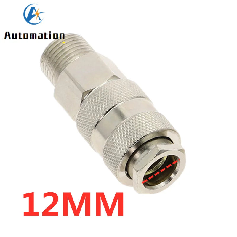 EU Type Pneumatic Quick Coupling 1/4 3/8 1/2 BSP Male Thread Pneumatic Quick Coupler Richie's