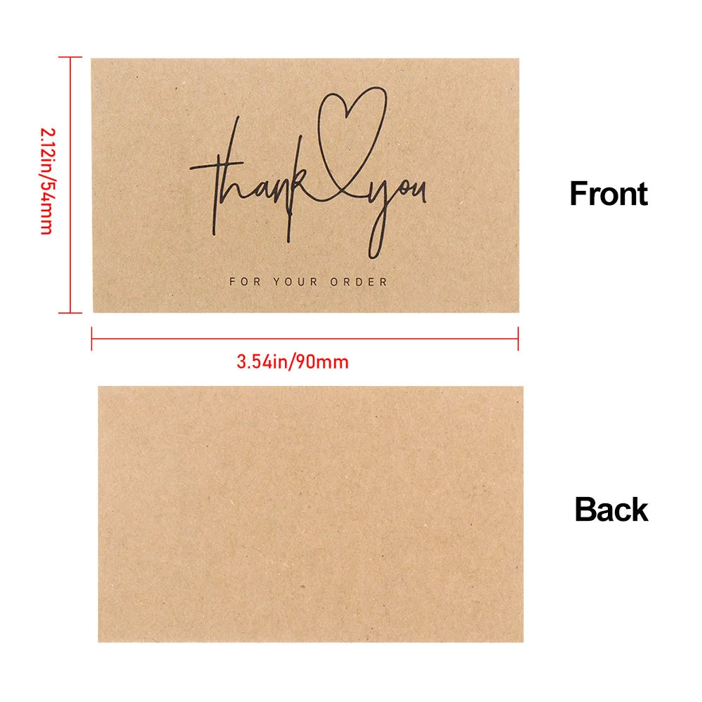 Kraft Paper Thank You Cards for Small Business – 30 Pack Thank You Cards Richie's