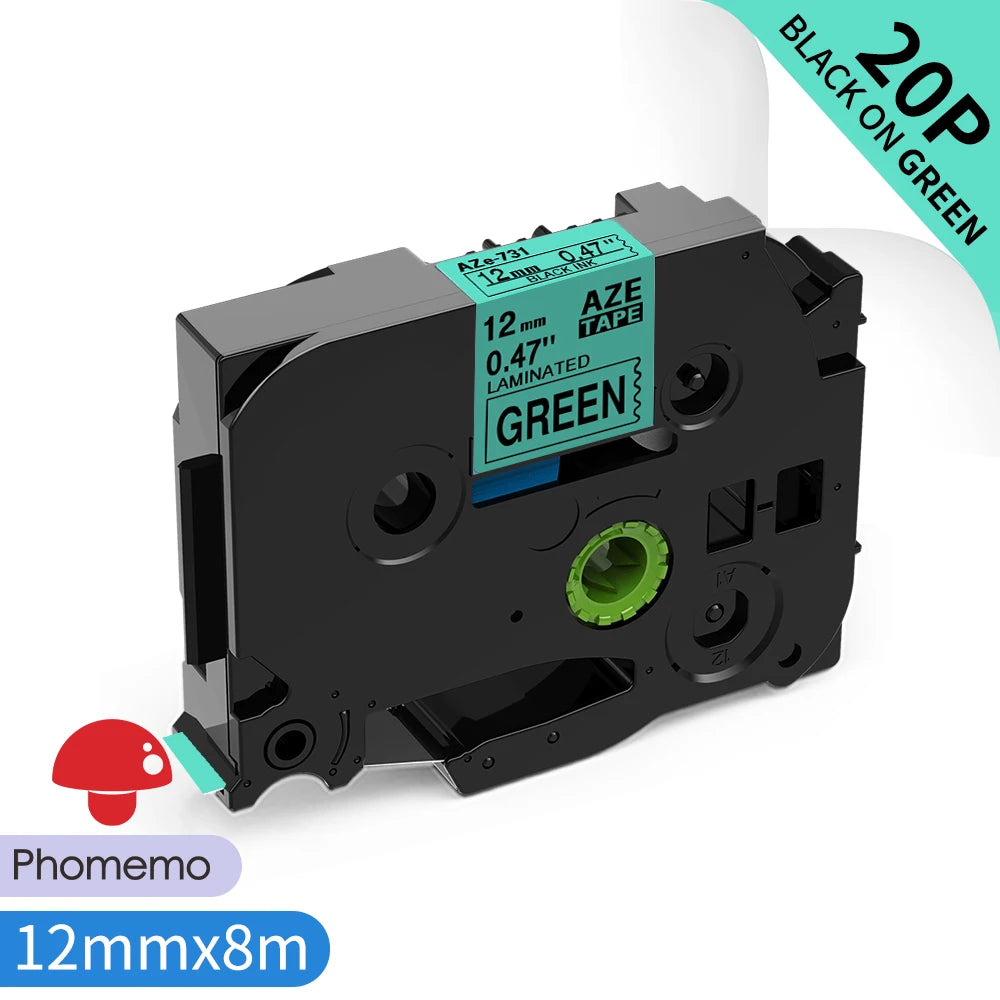 TZe-231 Compatible Brother Label Tape 12mm Black on White – Multi-Pack