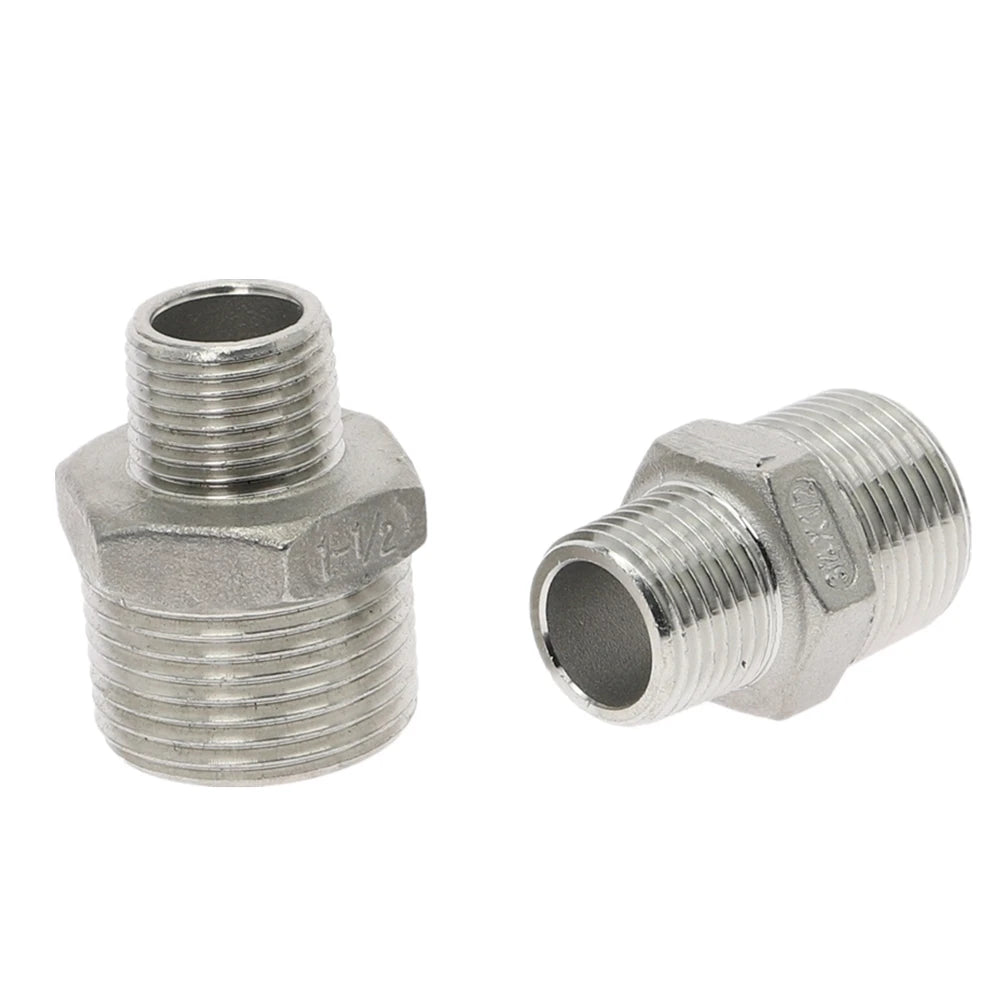 304 SS Male Hex Nipple BSP Pipe Fitting DN8–DN40 Water Oil Air Pipe Fitting Nipple Richie's DN40 to DN32