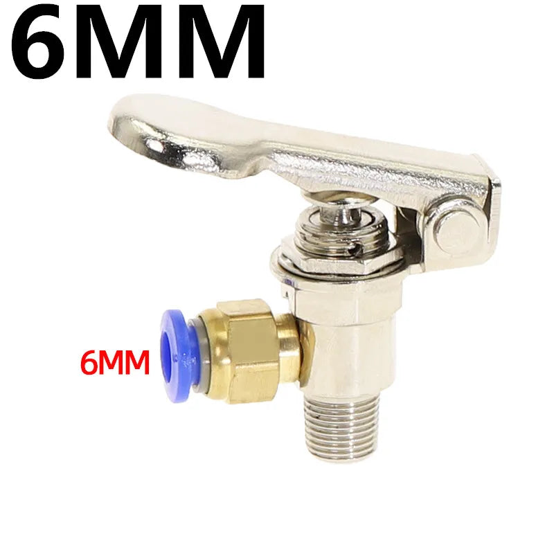 TAC-3P Pneumatic Mechanical Valve 2-Way 3-Port M5 1/8" w/ Fittings Pneumatic Valve Richie's TAC-3P-34T-PC6MM