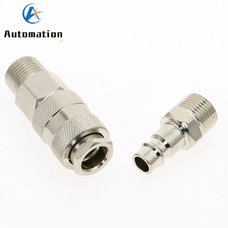 EU Type Pneumatic Quick Coupling 1/4 3/8 1/2 BSP Male Thread Pneumatic Quick Coupler Richie's