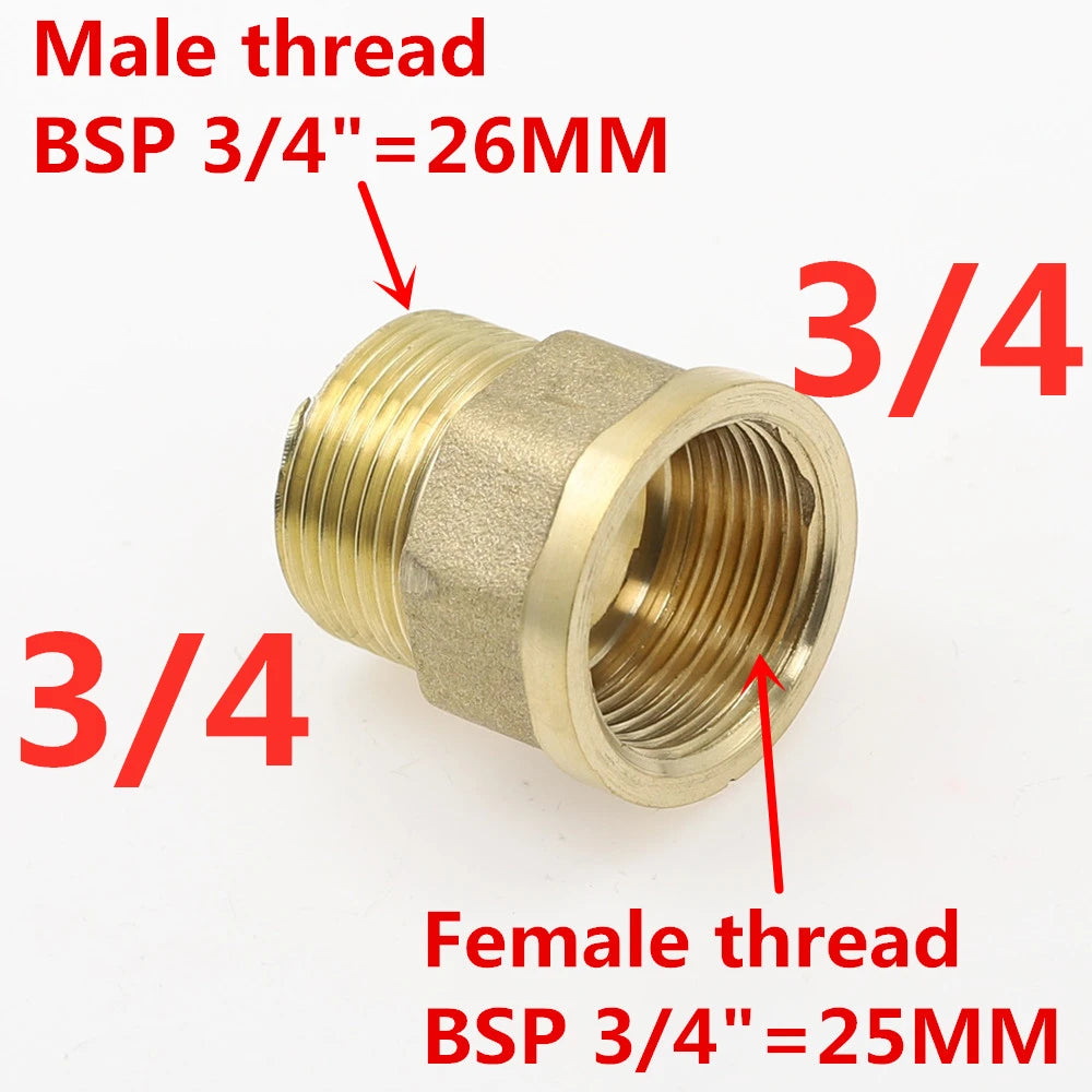 Brass BSP Male to Female Pipe Adapter 1/8"–3/4" Fitting Brass Pipe Fitting Richie's 06 M x 06 F