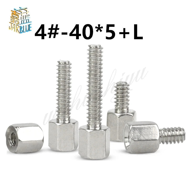10pcs Brass Nickel-Plated #4-40 Hex Standoff Male-Female PCB Spacer PCB Hex Standoff Richie's outside thread 16mm