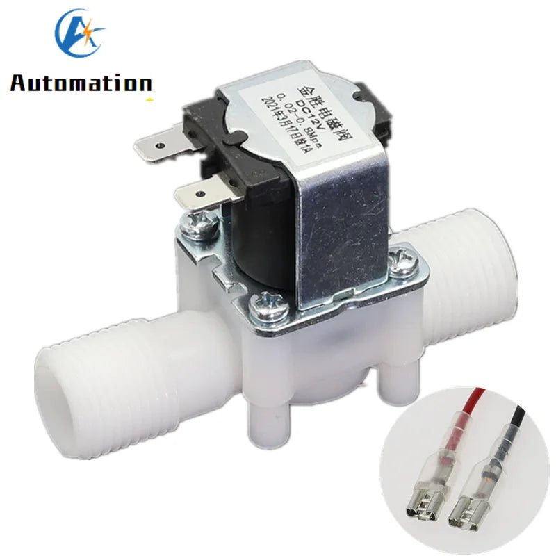 1/2" Plastic Solenoid Water Valve 12V 24V 220V NC/NO G1/2" Solenoid Water Valve Richie's Normally Open 12V Non-pressure Type