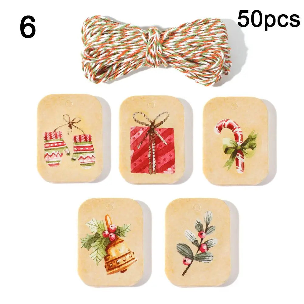 48/50pcs Kraft Paper Christmas Gift Tags with String Kraft Gift Tags Richie's 6