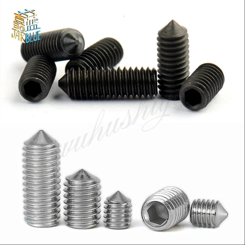 DIN914 Hex Socket Grub Set Screws M2–M6 Black Cup Point Grub Set Screws Richie's