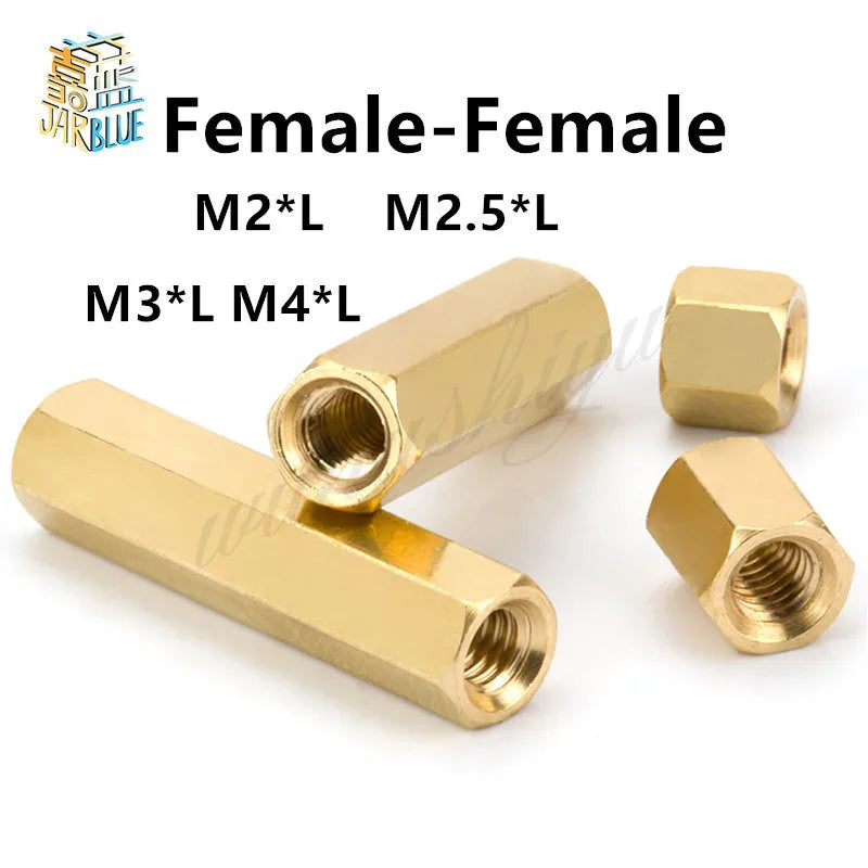 Solid Brass Hex Standoffs M2 M2.5 M3 M4 PCB Spacers 10/50pc PCB Hex Standoffs Richie's Female-female 24mm M2.5 10pcs