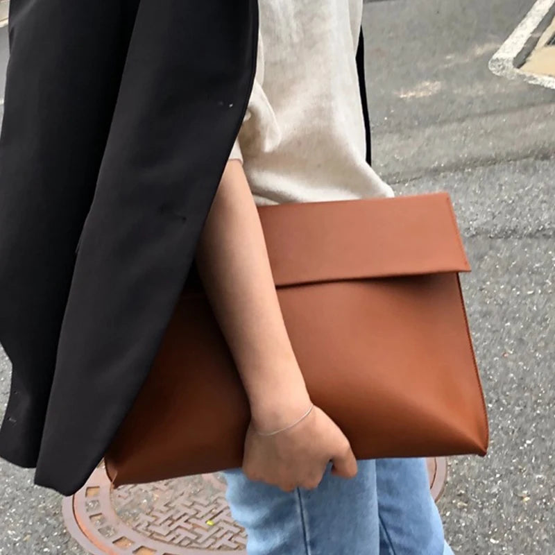 Women's Vintage PU Leather Envelope Clutch Briefcase Bag Envelope Clutch Briefcase Richie's