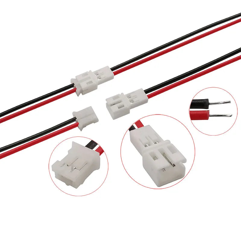 JST PH 2.0mm 2-Pin Male/Female Wire Connector 20CM 26AWG Wire Connector Richie's