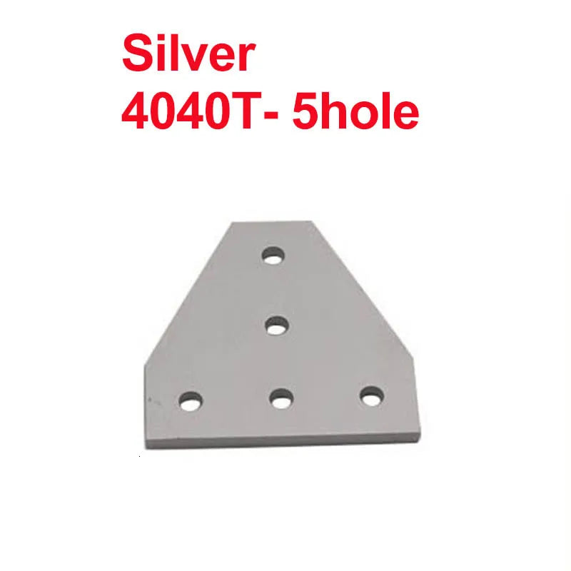 2pcs 5-Hole Corner Bracket for 2020 3030 4040 Aluminum Profile Corner Angle Bracket Richie's 4040TSilver