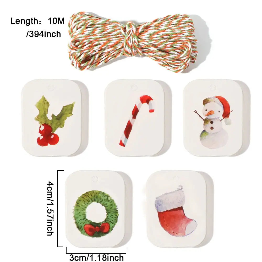 48/50pcs Kraft Paper Christmas Gift Tags with String Kraft Gift Tags Richie's