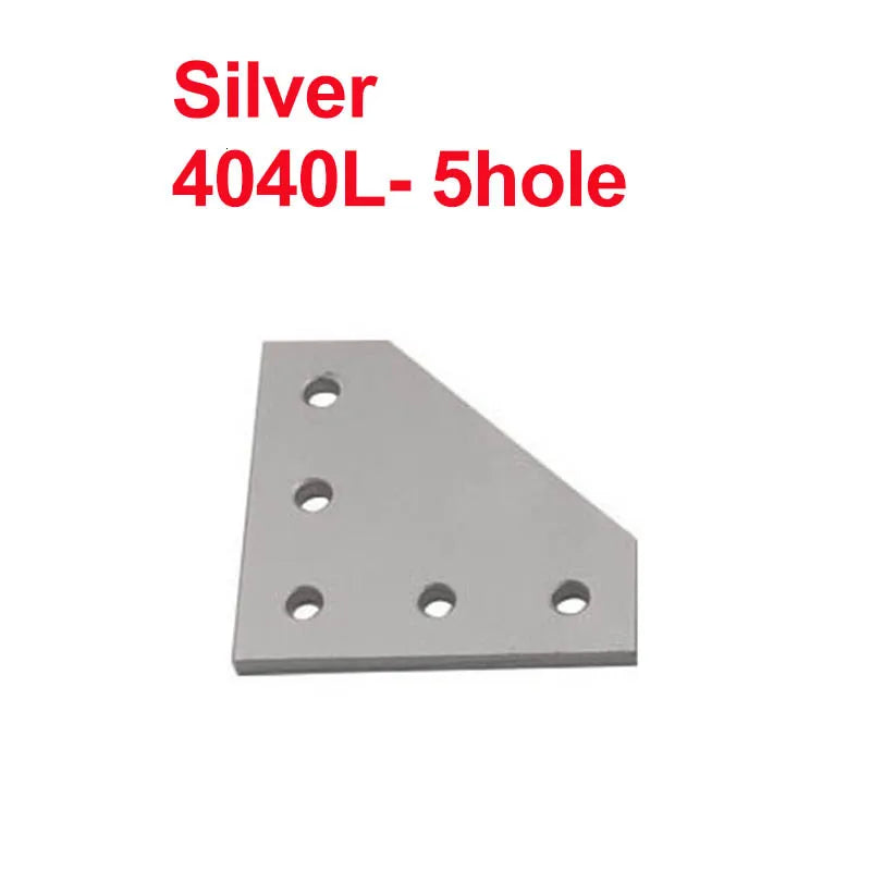 2pcs 5-Hole Corner Bracket for 2020 3030 4040 Aluminum Profile Corner Angle Bracket Richie's 4040LSilver