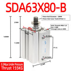 SDA63 Compact Pneumatic Air Cylinder 63mm Bore – SDA-B Series Pneumatic Air Cylinder Richie's Stroke 80mm Bore 63mm