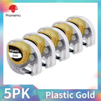 Dymo LetraTag Compatible Label Tapes 91331 for Phomemo P12 5-Pack Label Maker Tape Richie's 5PK Plastic Gold