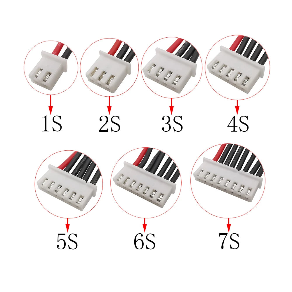 JST XH LiPo Balance Charger Connector 1S–7S 22AWG Silicone Battery Connector Cable Richie's