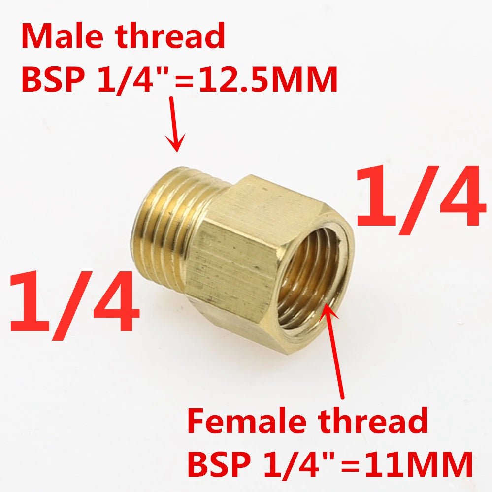 Brass BSP Male to Female Pipe Adapter 1/8"–3/4" Fitting Brass Pipe Fitting Richie's 02 M x 02 F