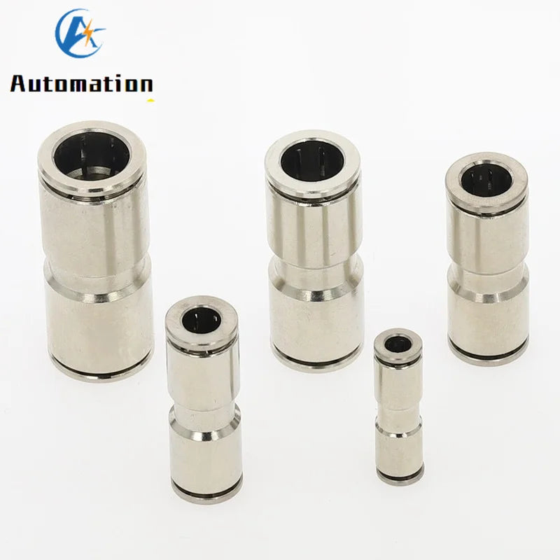 Nickel-Plated Copper Push-In Pneumatic Fittings 4–10mm OD Pneumatic Push Fitting Richie's