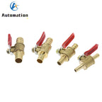 Brass Ball Valve Red Handle 6–12mm Hose Barb Inline Shutoff Brass Ball Valve Richie's