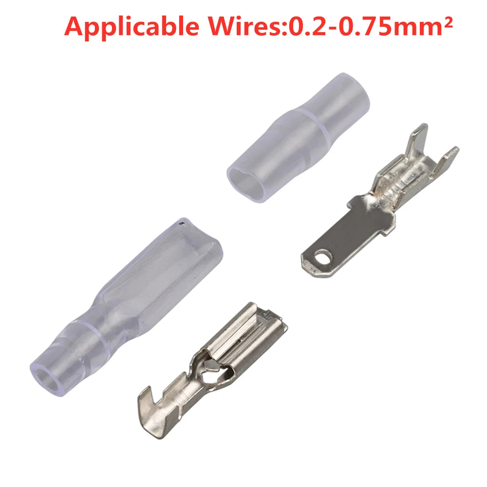 50 Sets 2.8mm Crimp Terminals Female Male Spade Wire Connectors Crimp Wire Terminals Richie's