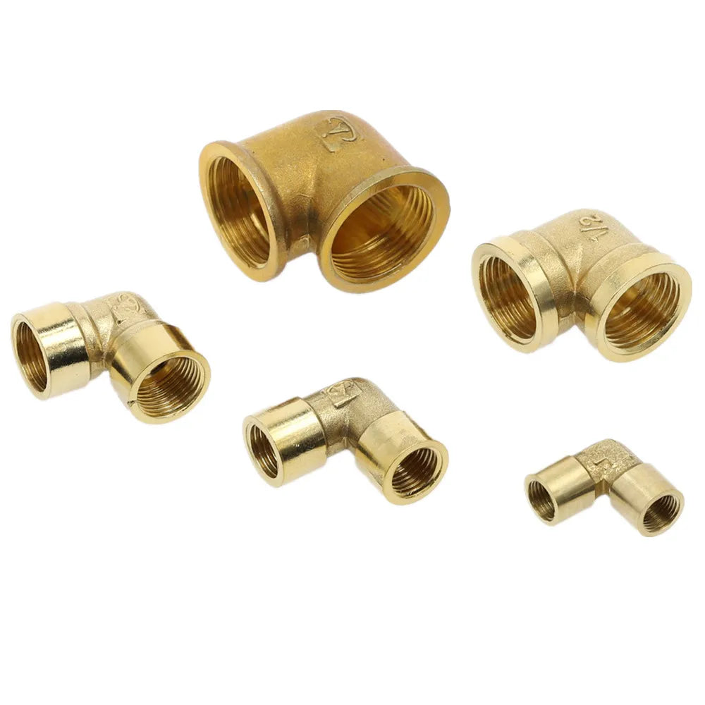 90° Brass Elbow Pipe Fitting F×F 1/8" 1/4" 3/8" 1/2" Thread Brass Pipe Fitting Richie's