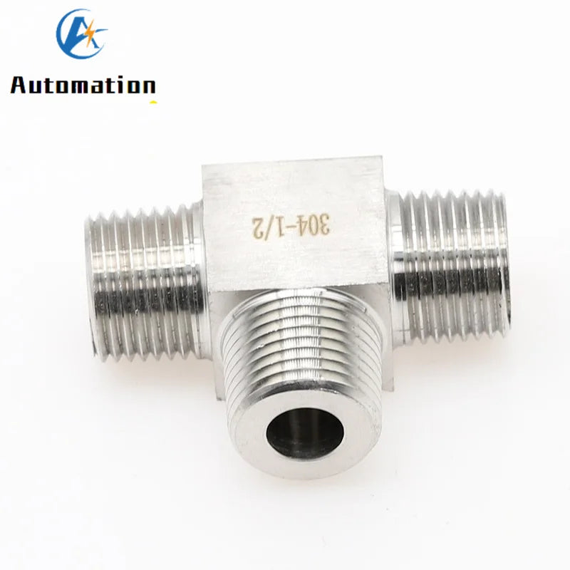 304 Stainless Steel Male Tee Fitting 1/8"–1/2" 3-Way Pipe Pipe Tee Fitting Richie's