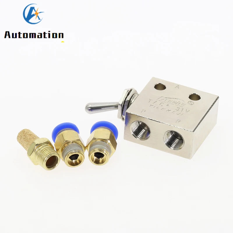 TAC2-31V 2-Position 3-Way Pneumatic Air Valve 1/8" PT Thread Pneumatic Air Valve Richie's