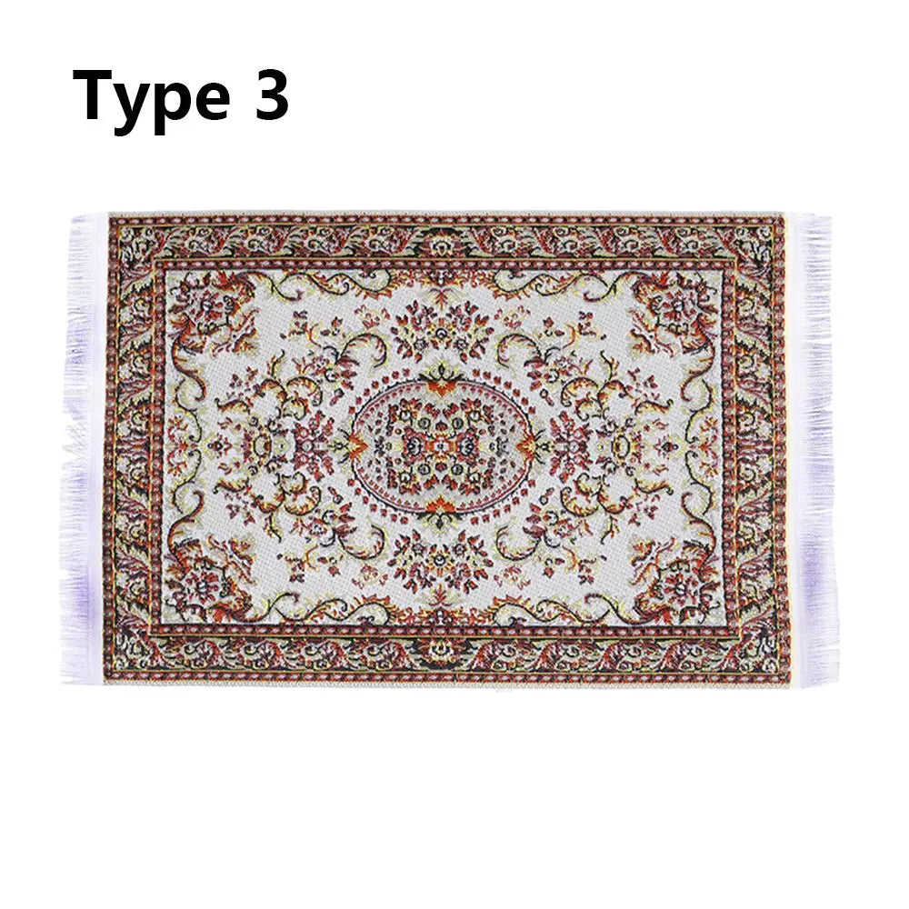 Miniature Turkish Style Dollhouse Carpet – Mini Woven Rug Dollhouse Miniature Rug Richie's -type 3