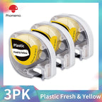 Dymo LetraTag Compatible Label Tapes 91331 for Phomemo P12 5-Pack Label Maker Tape Richie's 3PK Plastic Yellow