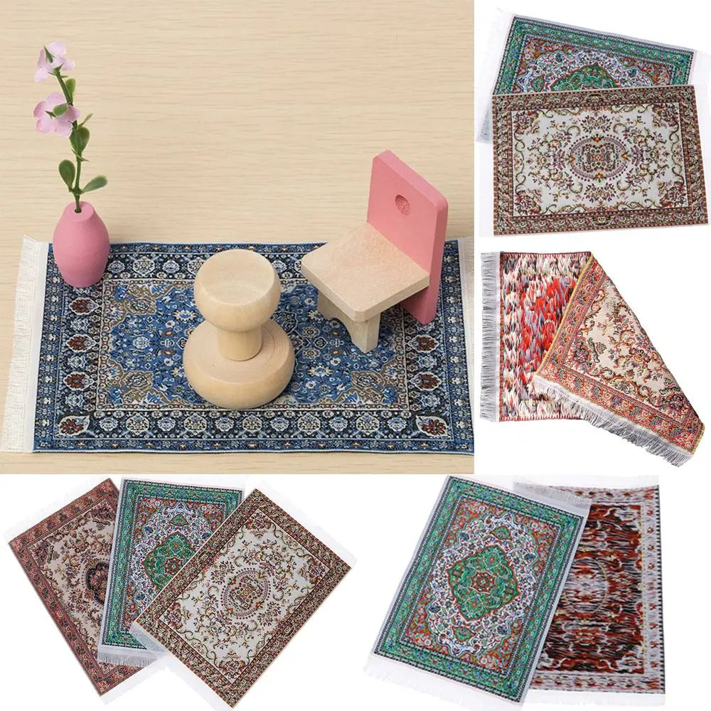 Miniature Turkish Style Dollhouse Carpet – Mini Woven Rug Dollhouse Miniature Rug Richie's