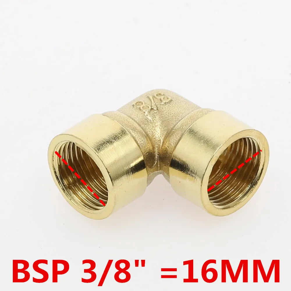 90° Brass Elbow Pipe Fitting F×F 1/8" 1/4" 3/8" 1/2" Thread Brass Pipe Fitting Richie's 03 Female x Female