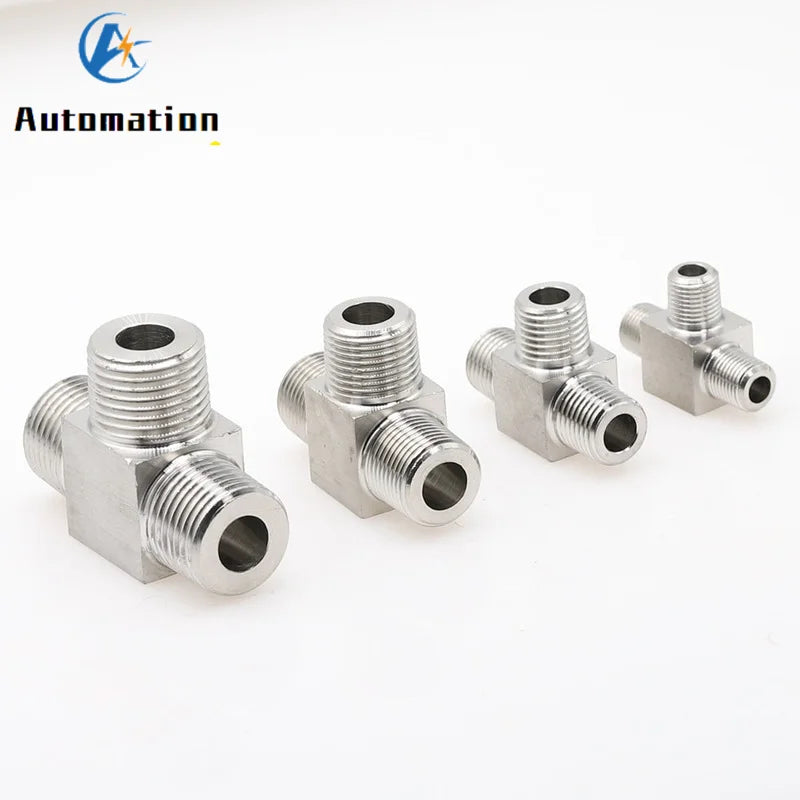 304 Stainless Steel Male Tee Fitting 1/8"–1/2" 3-Way Pipe Pipe Tee Fitting Richie's