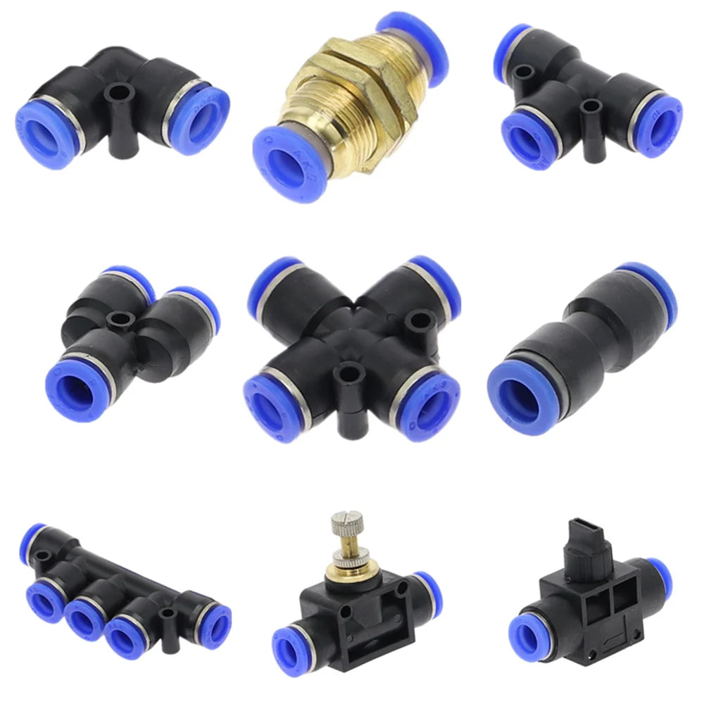 Push-In Y-Shape 3-Way Pneumatic Fitting 4mm–12mm Air Hose Pneumatic Tube Fitting Richie's