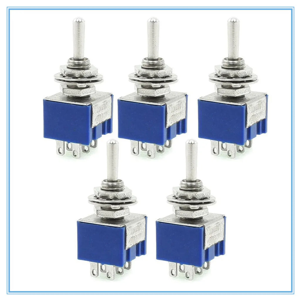 5-Pack DPDT ON-OFF-ON Toggle Switch 6A 125V AC 6-Terminal Toggle Switch Richie's Default Title
