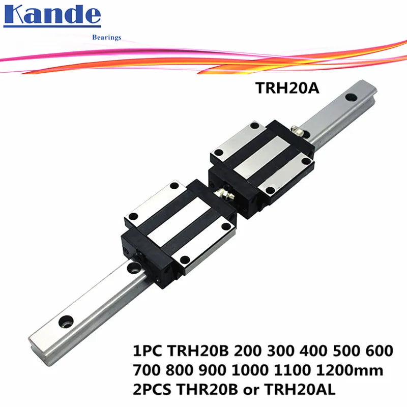 TRH20 Linear Guide Rail + 2 Blocks for CNC – 300–1000mm Linear Guide Rail Richie's TRH20A 800mm
