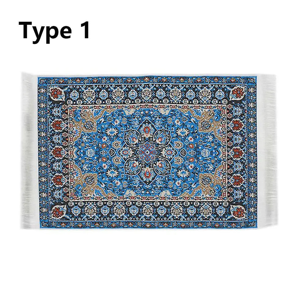 Miniature Turkish Style Dollhouse Carpet – Mini Woven Rug Dollhouse Miniature Rug Richie's -type 1