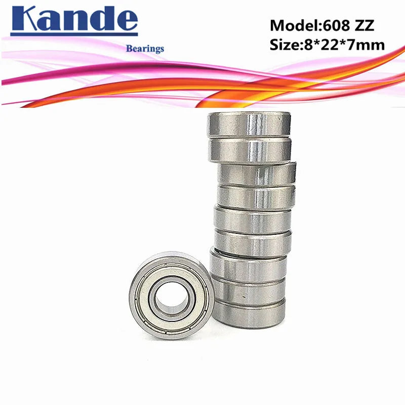 10PCS 608ZZ Miniature Ball Bearings 8x22x7mm ABEC-1/3/5 Miniature Ball Bearings Richie's