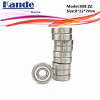 10PCS 608ZZ Miniature Ball Bearings 8x22x7mm ABEC-1/3/5 Miniature Ball Bearings Richie's